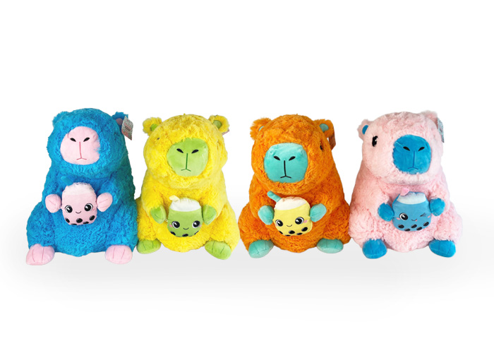 (Mis 7+) KAWAII KUTIES Capibara Colorati con Bubble Tea Peluche 48cm (Super Squishy) GIFT 4ass…x8